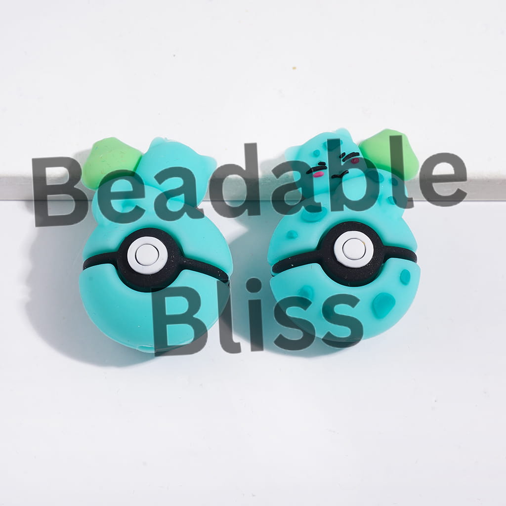 3D Cute Cat Elf Lying on Magic Ball Focal Beads, 20*30MM Multi-Color