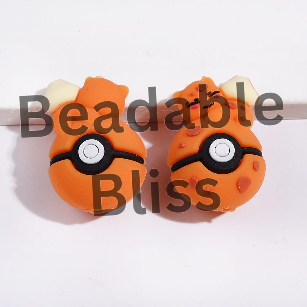 3D Cute Cat Elf Lying on Magic Ball Focal Beads, 20*30MM Multi-Color