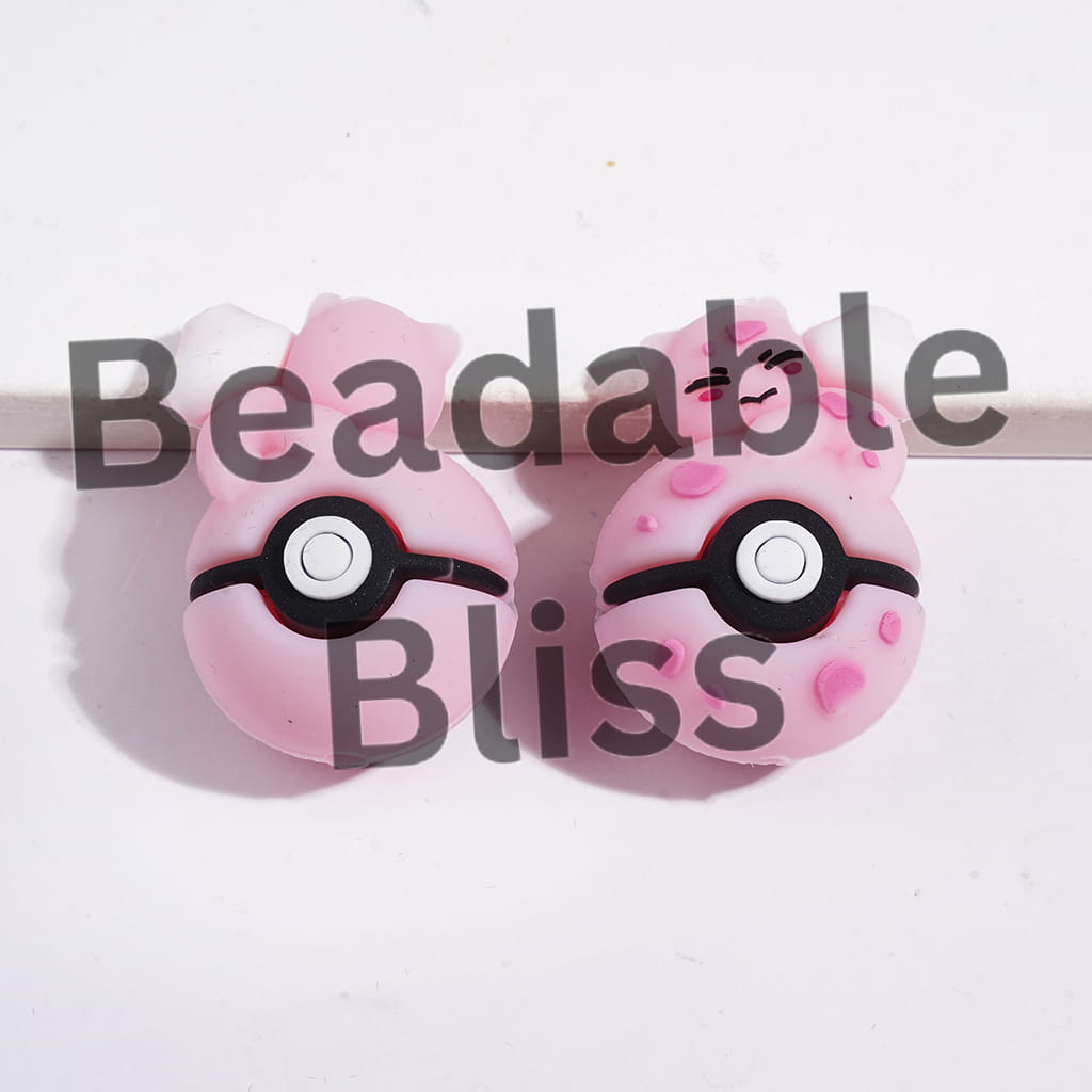 3D Cute Cat Elf Lying on Magic Ball Focal Beads, 20*30MM Multi-Color