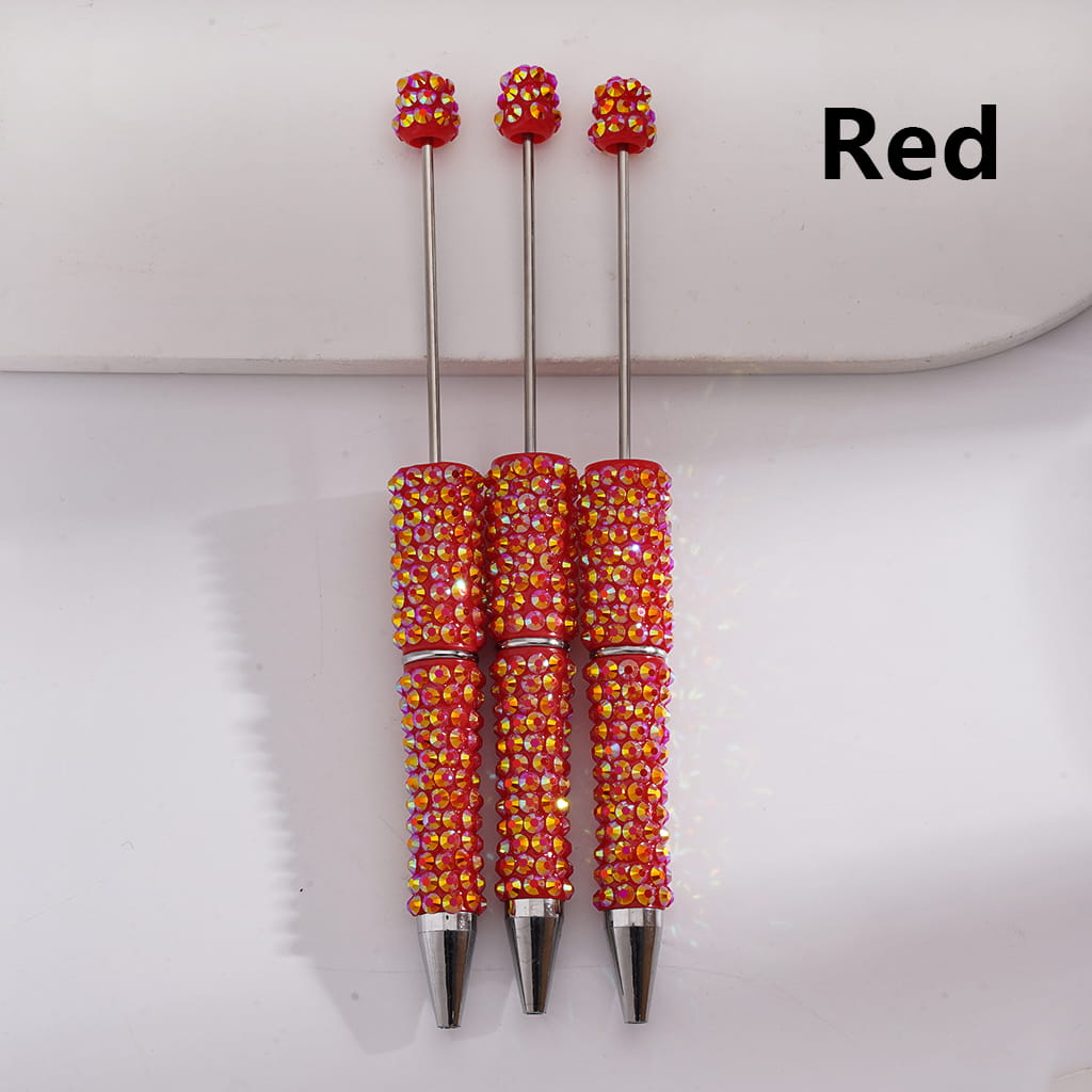 Beadable Pen with Multi-Color Shiny Rhinestones