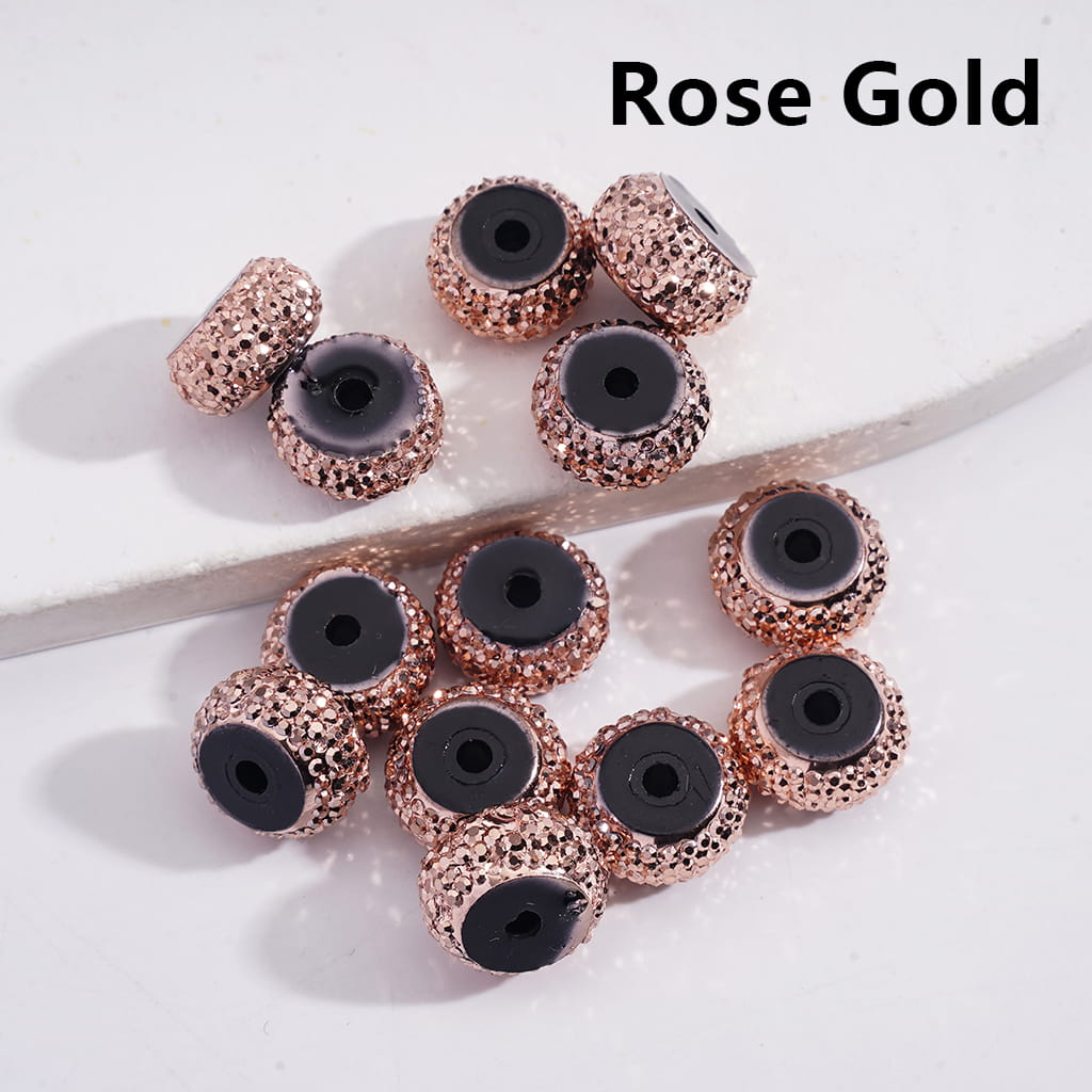 Wheel Spacers with Silver &golden& Black Rhinestone, 6x12mm