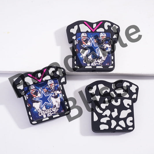 Three Dallas Cowboys-themed coasters on a white background with 'handsome supply' branding.