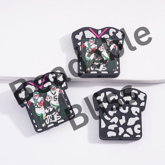 Two black and white patterned cases with a colorful design on a white background.