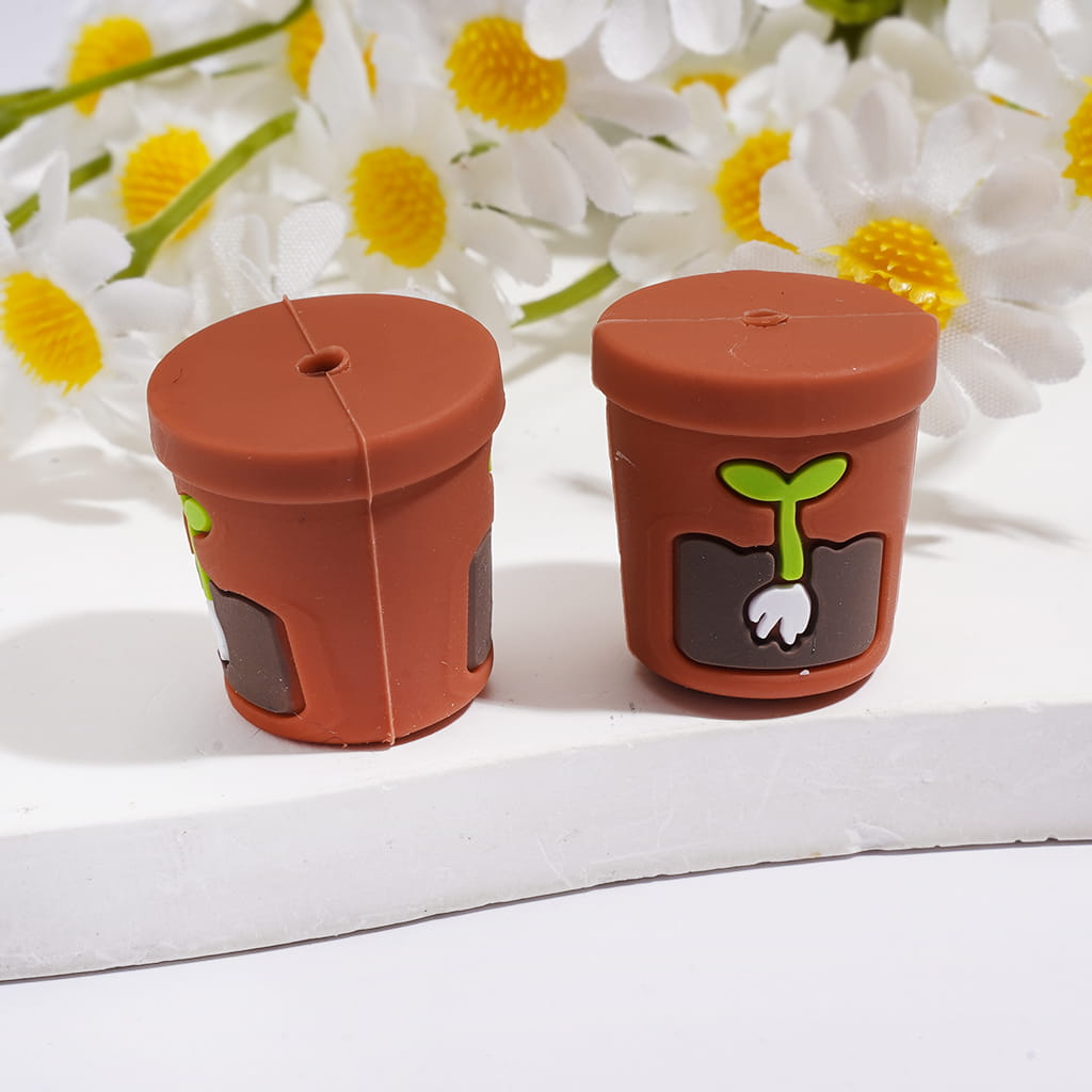 Silicone Focal Beads 3D Mini Plant Theme