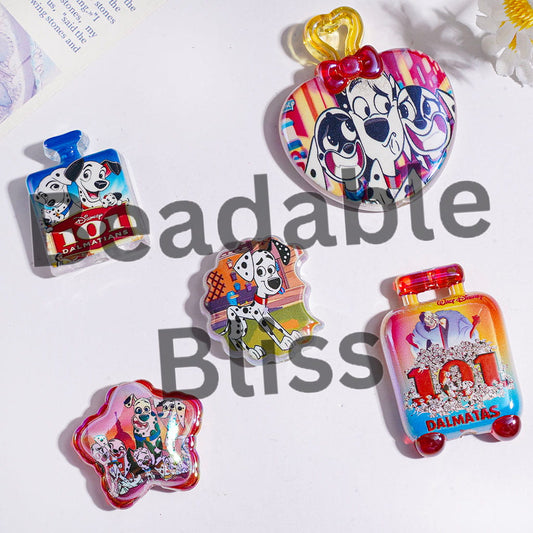 UV-Coated Acrylic Beads and Pendants Loyal Dalmatians Dog Character Series, Random Mix
