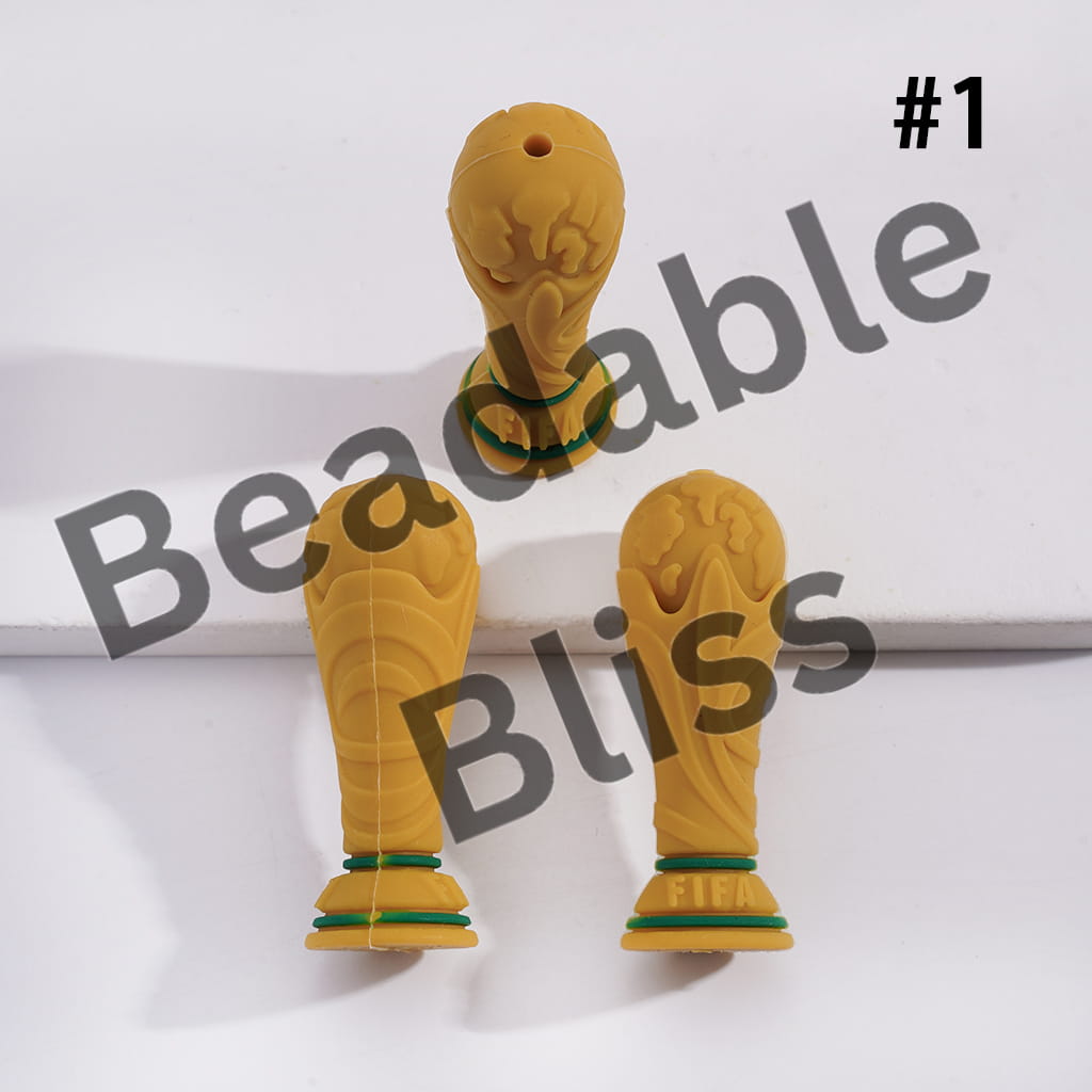Silicone Focal Beads 3D the 2026 FIFA World Cup Series, FIFA World Cup Trophy and Football Soccer Balls