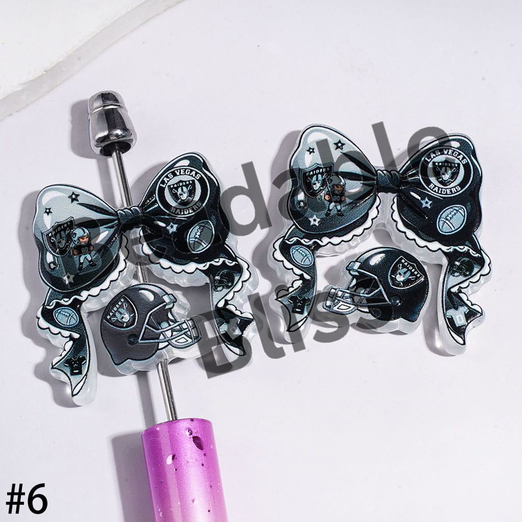 Acrylic Beads American Football Team Series, Bowtie Bowknot and Helmet Collection Set (Update Others Style Later)
