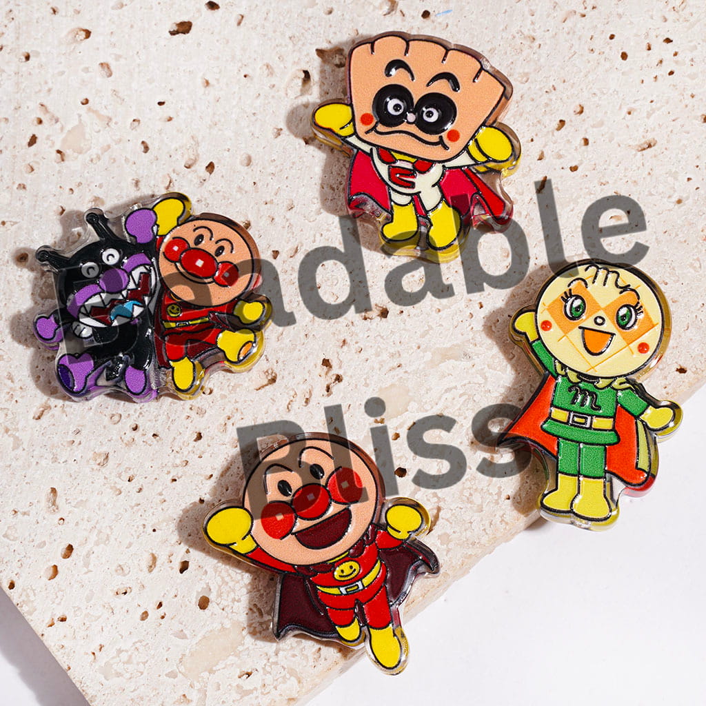 Superhero Characters Series Acrylic Beads Bread, Semi-Clear, Random Mix