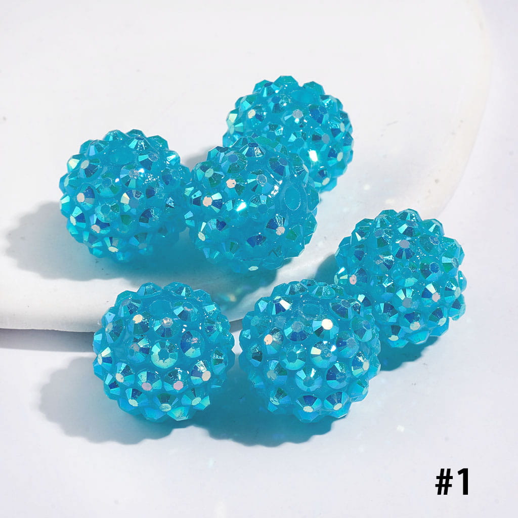 Bling Bling Sparkling Beads with Acrylic Rhinestones, 16MM