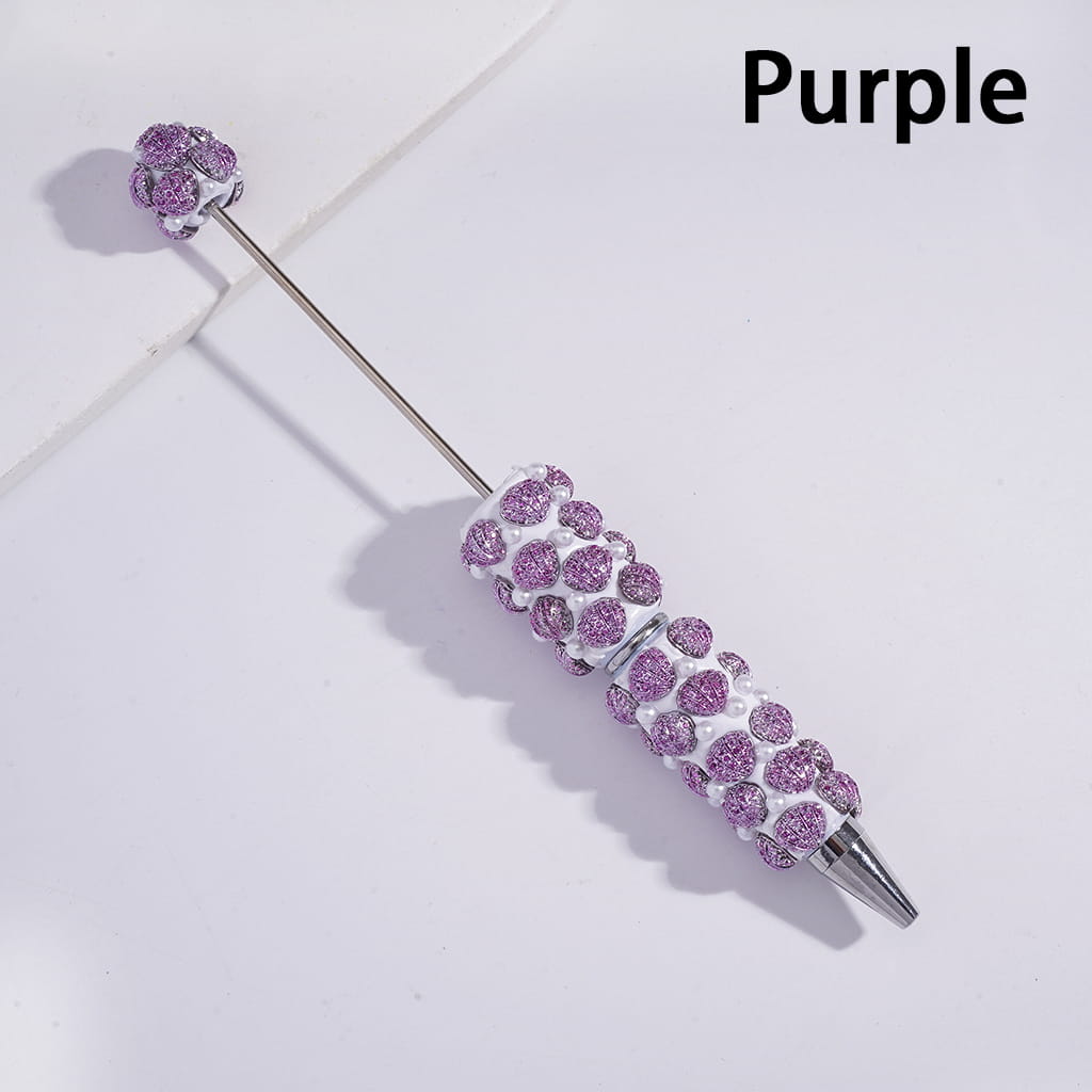 Beadable Clay Pens with Bling Bling Sea Shells and White Pearls Series, Multi-Color