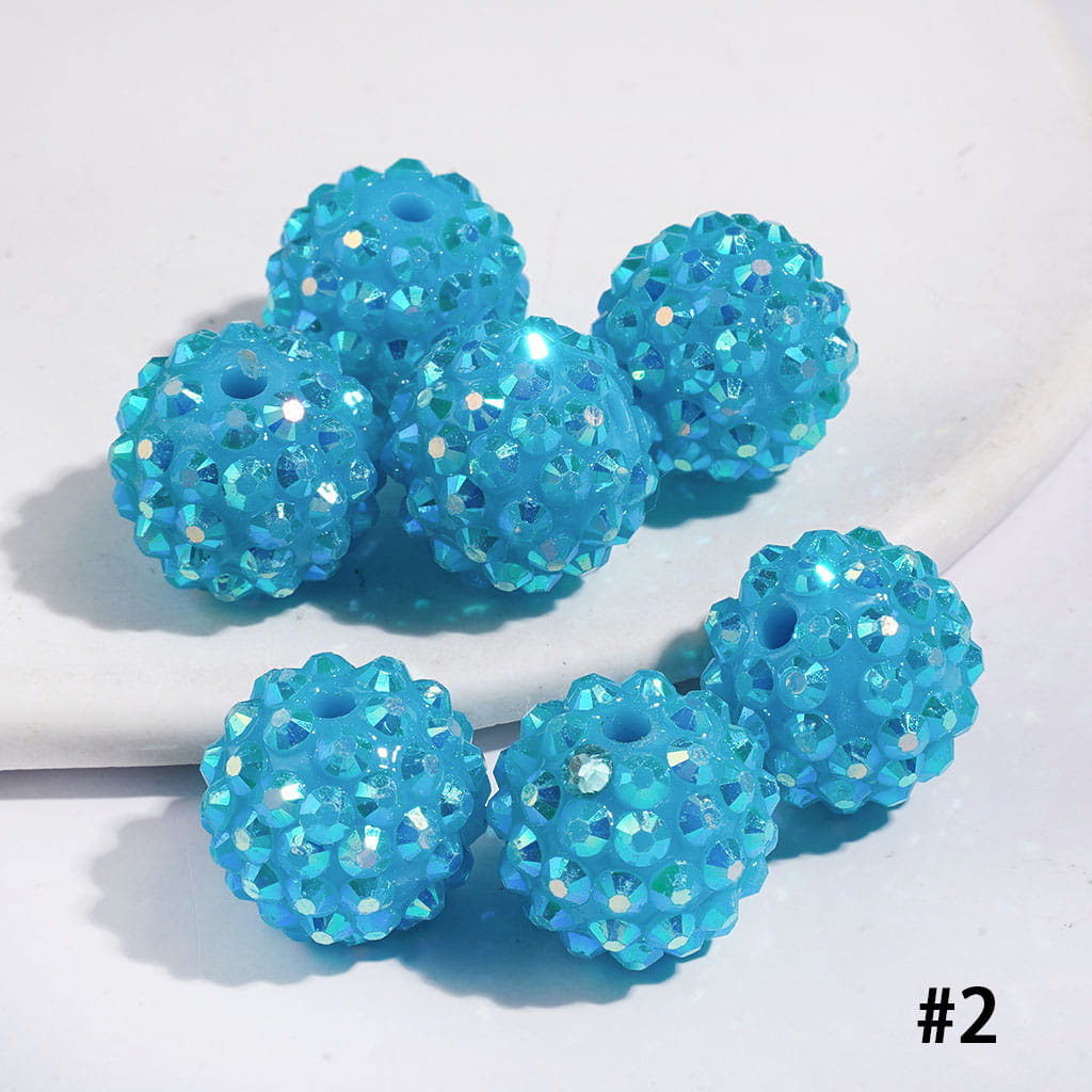 Bling Bling Sparkling Beads with Acrylic Rhinestones, 16MM
