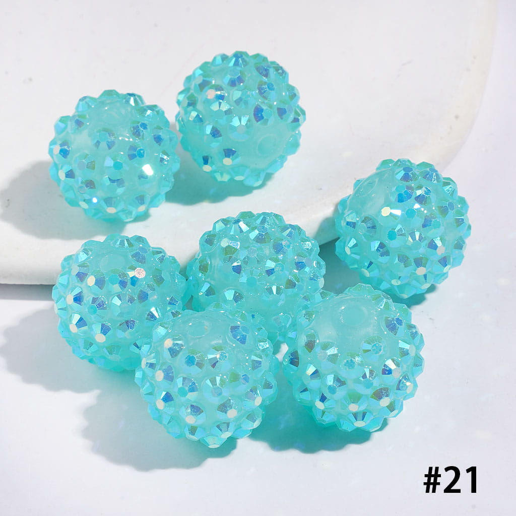 Bling Bling Sparkling Beads with Acrylic Rhinestones, 16MM