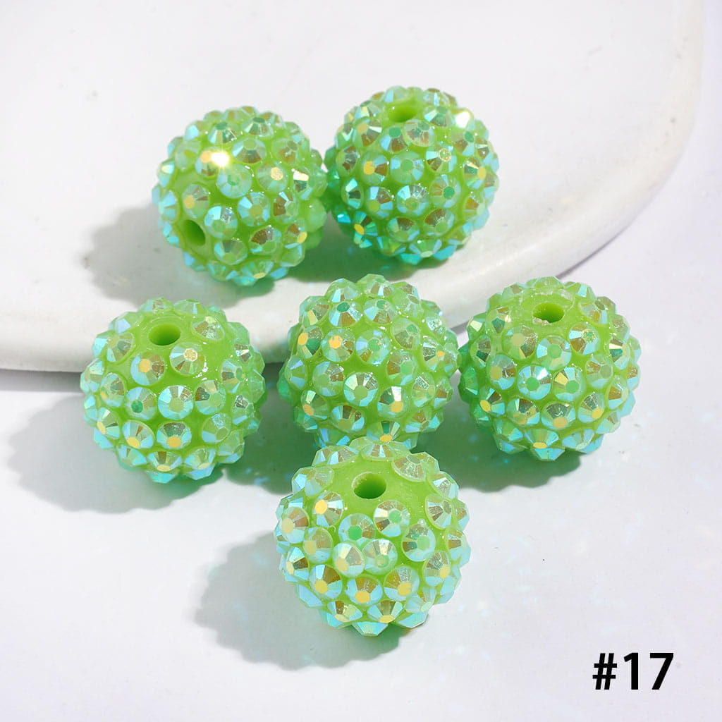 Bling Bling Sparkling Beads with Acrylic Rhinestones, 16MM