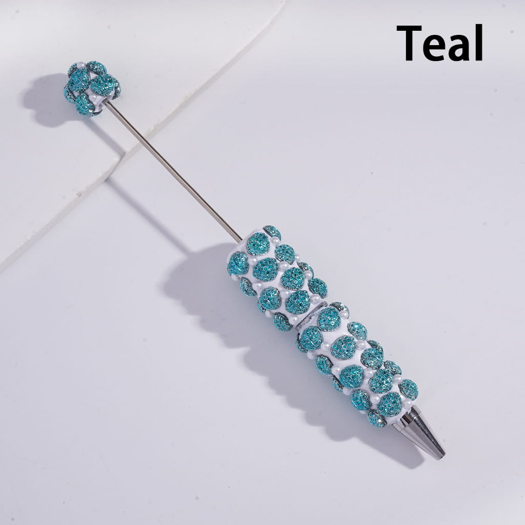 Beadable Clay Pens with Bling Bling Sea Shells and White Pearls Series, Multi-Color