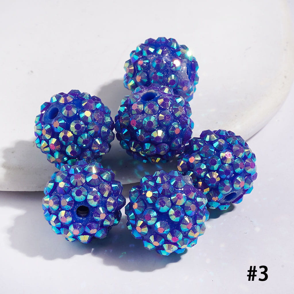 Bling Bling Sparkling Beads with Acrylic Rhinestones, 16MM