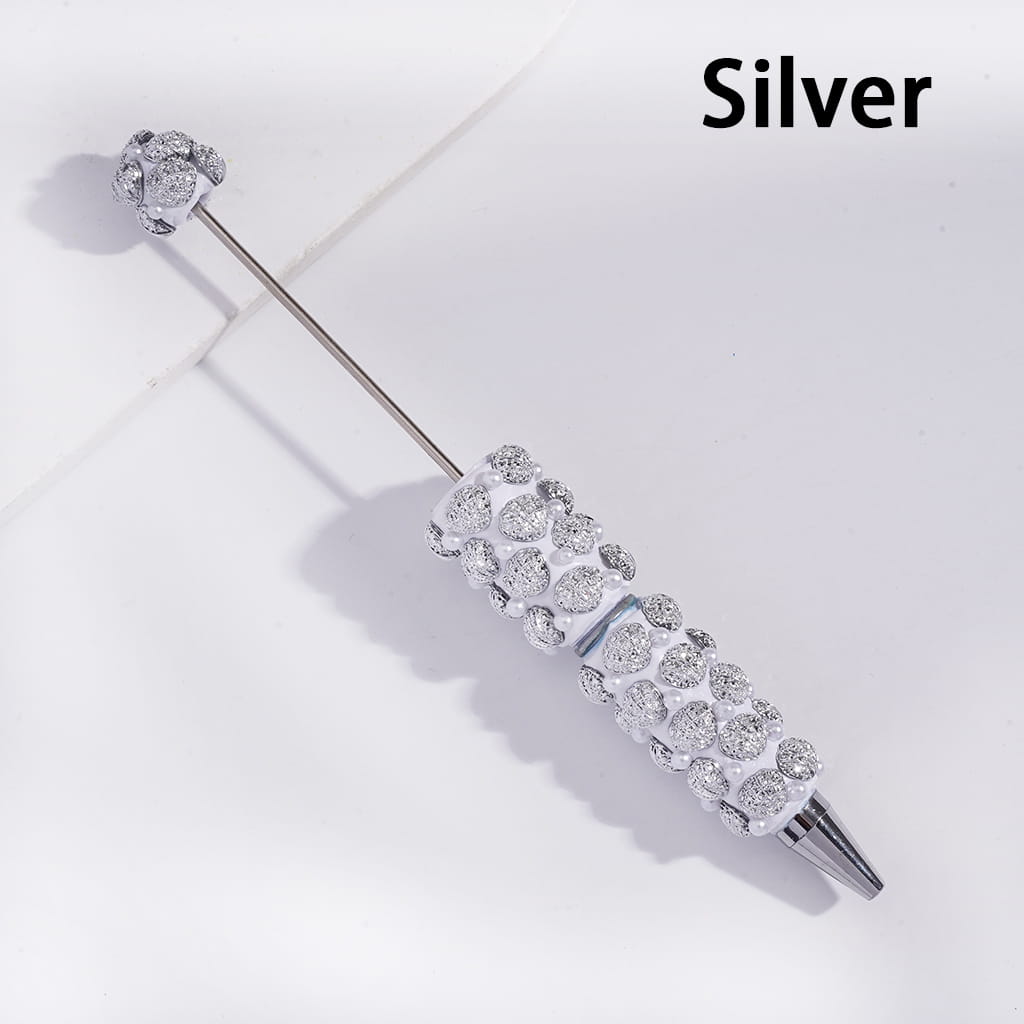 Beadable Clay Pens with Bling Bling Sea Shells and White Pearls Series, Multi-Color