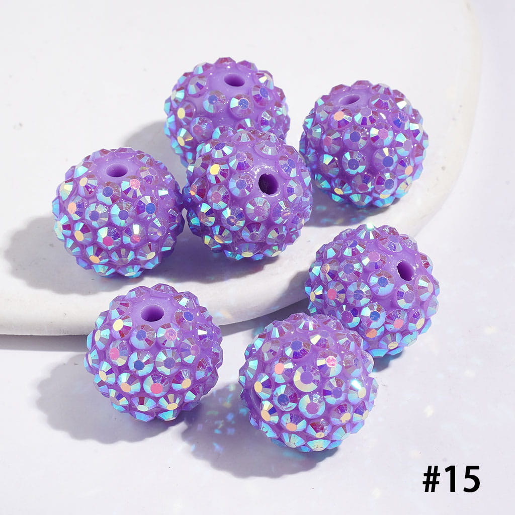 Bling Bling Sparkling Beads with Acrylic Rhinestones, 16MM