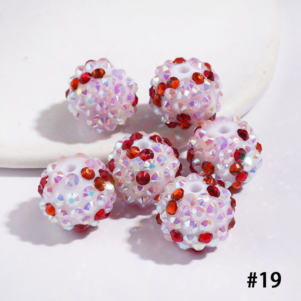 Bling Bling Sparkling Beads with Acrylic Rhinestones, 16MM