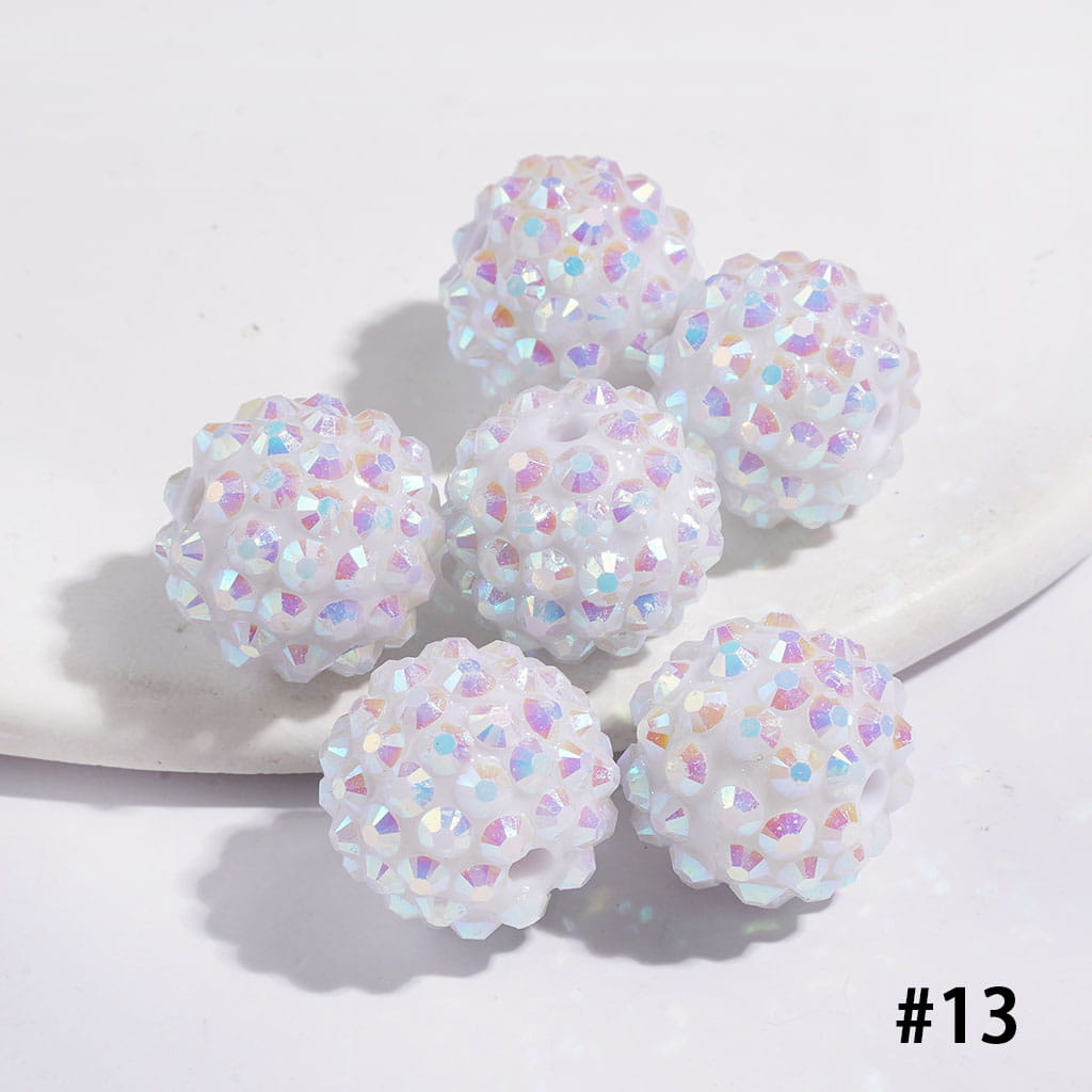 Bling Bling Sparkling Beads with Acrylic Rhinestones, 16MM