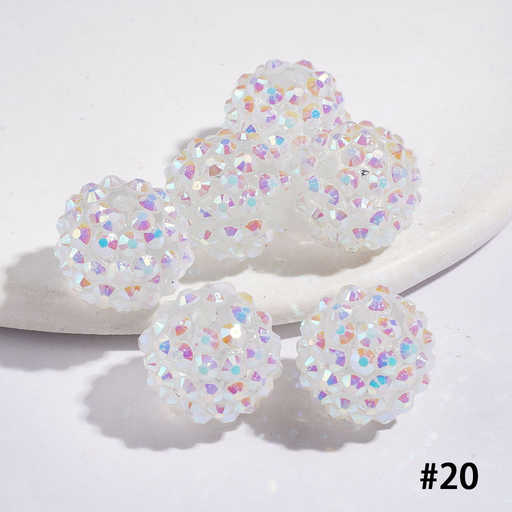 Bling Bling Sparkling Beads with Acrylic Rhinestones, 16MM