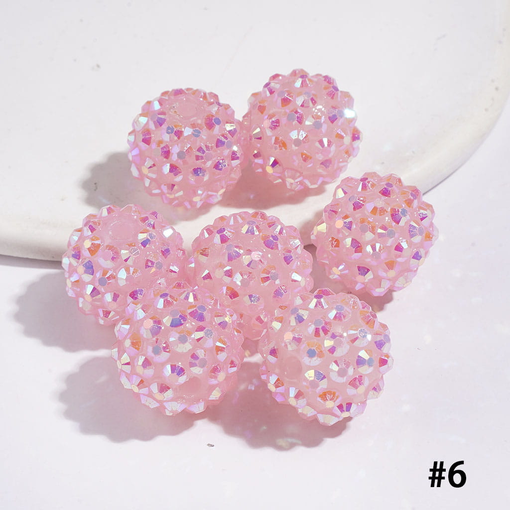 Bling Bling Sparkling Beads with Acrylic Rhinestones, 16MM