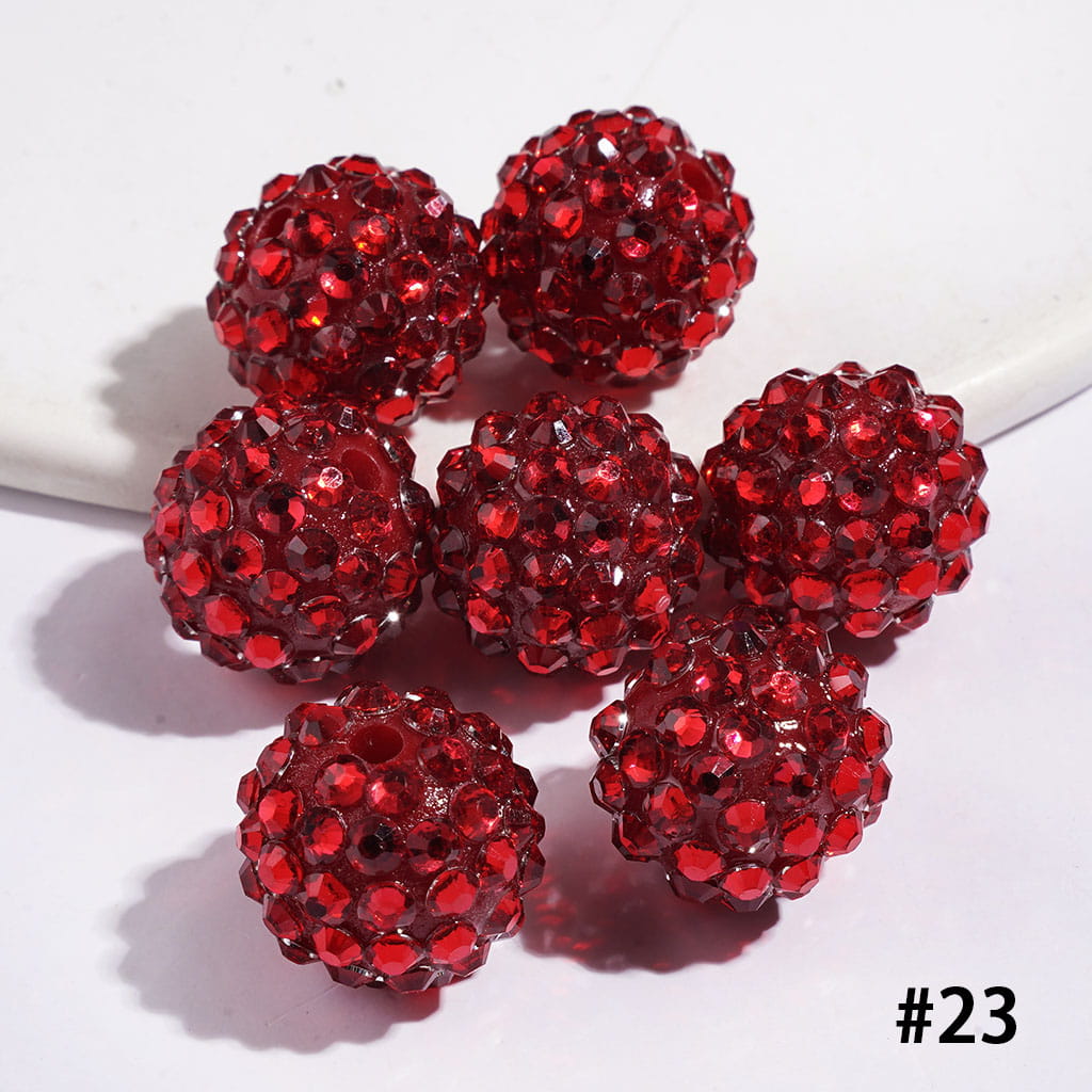 Bling Bling Sparkling Beads with Acrylic Rhinestones, 16MM