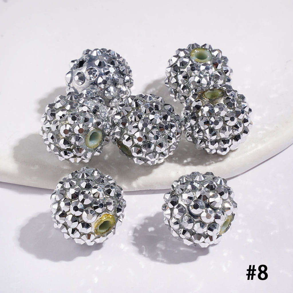 Bling Bling Sparkling Beads with Acrylic Rhinestones, 16MM