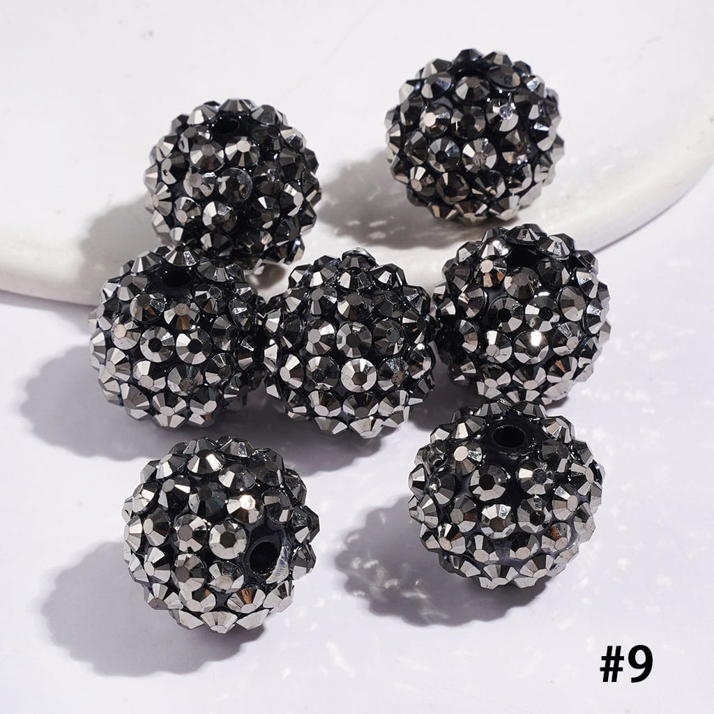 Bling Bling Sparkling Beads with Acrylic Rhinestones, 16MM