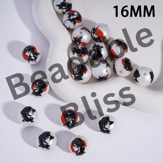 Acrylic Beads for Bracelets USA American Singer Series, 16MM, Random Mix