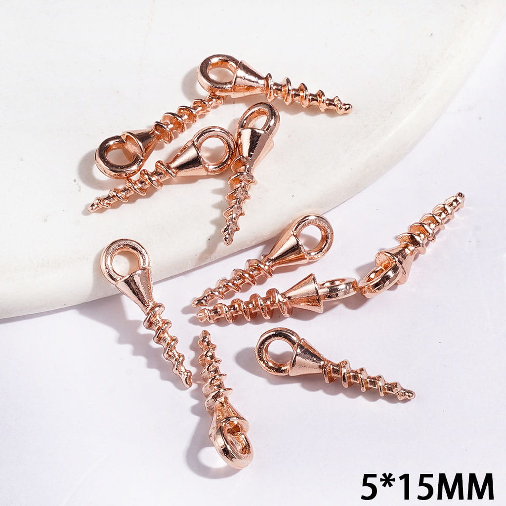 Metal Self Tapping Eye Screws for DIY Jewelry Making, Charm Pendant Craft Accessories, 5*15MM Multi-Color (Don't Include Dog)