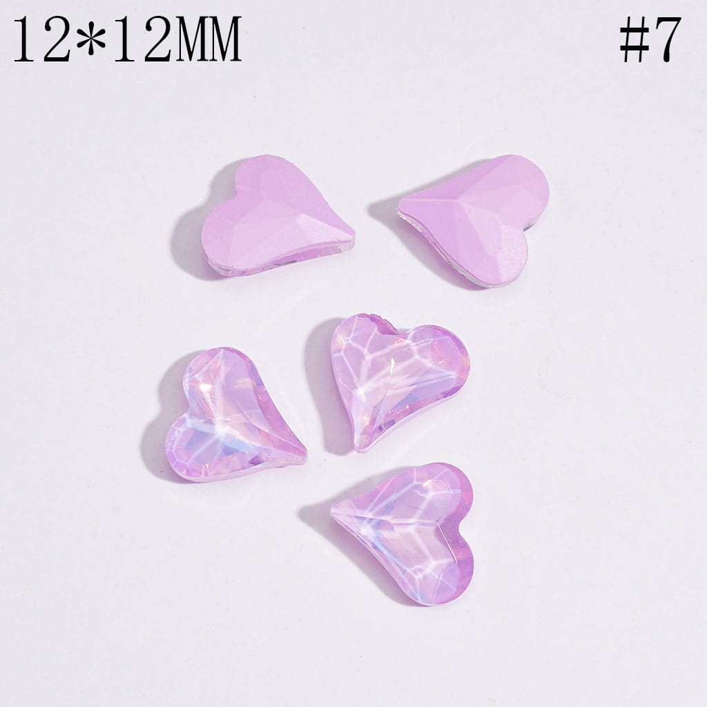 DIY Mini Cute Shiny Colorful Hearts for Beads Jewelry Accessories, 12*12MM Multi-Color