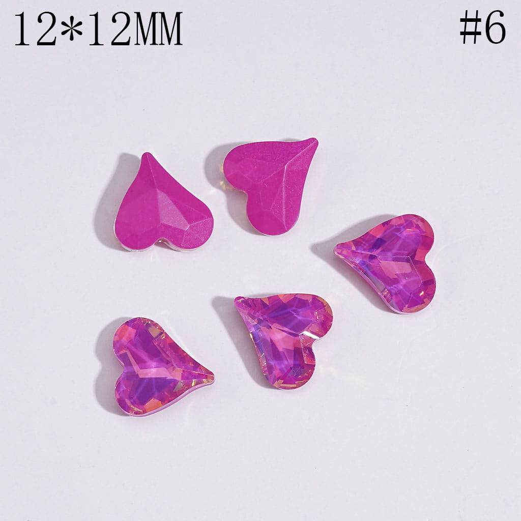 DIY Mini Cute Shiny Colorful Hearts for Beads Jewelry Accessories, 12*12MM Multi-Color