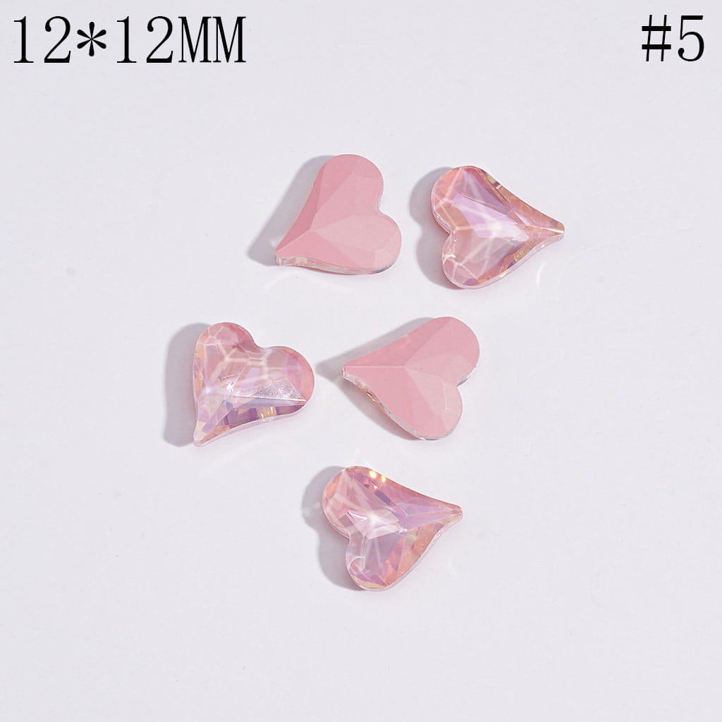 DIY Mini Cute Shiny Colorful Hearts for Beads Jewelry Accessories, 12*12MM Multi-Color