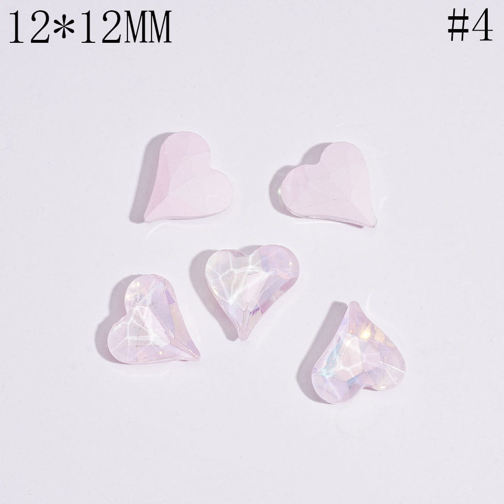 DIY Mini Cute Shiny Colorful Hearts for Beads Jewelry Accessories, 12*12MM Multi-Color