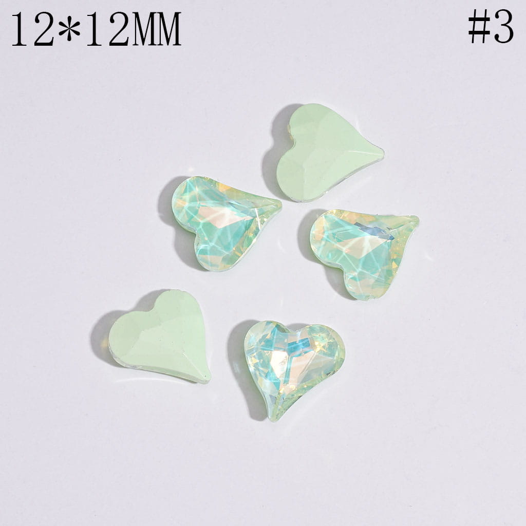 DIY Mini Cute Shiny Colorful Hearts for Beads Jewelry Accessories, 12*12MM Multi-Color