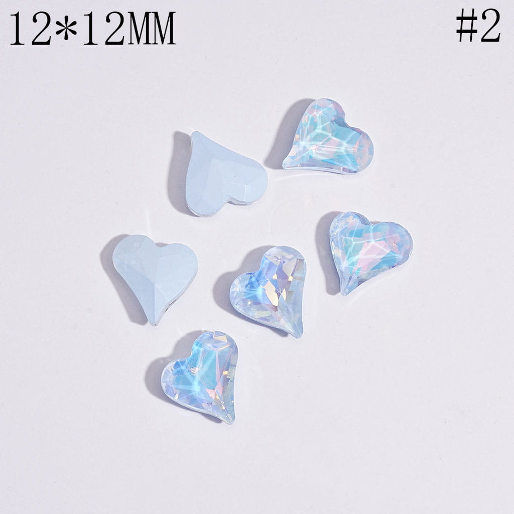 DIY Mini Cute Shiny Colorful Hearts for Beads Jewelry Accessories, 12*12MM Multi-Color