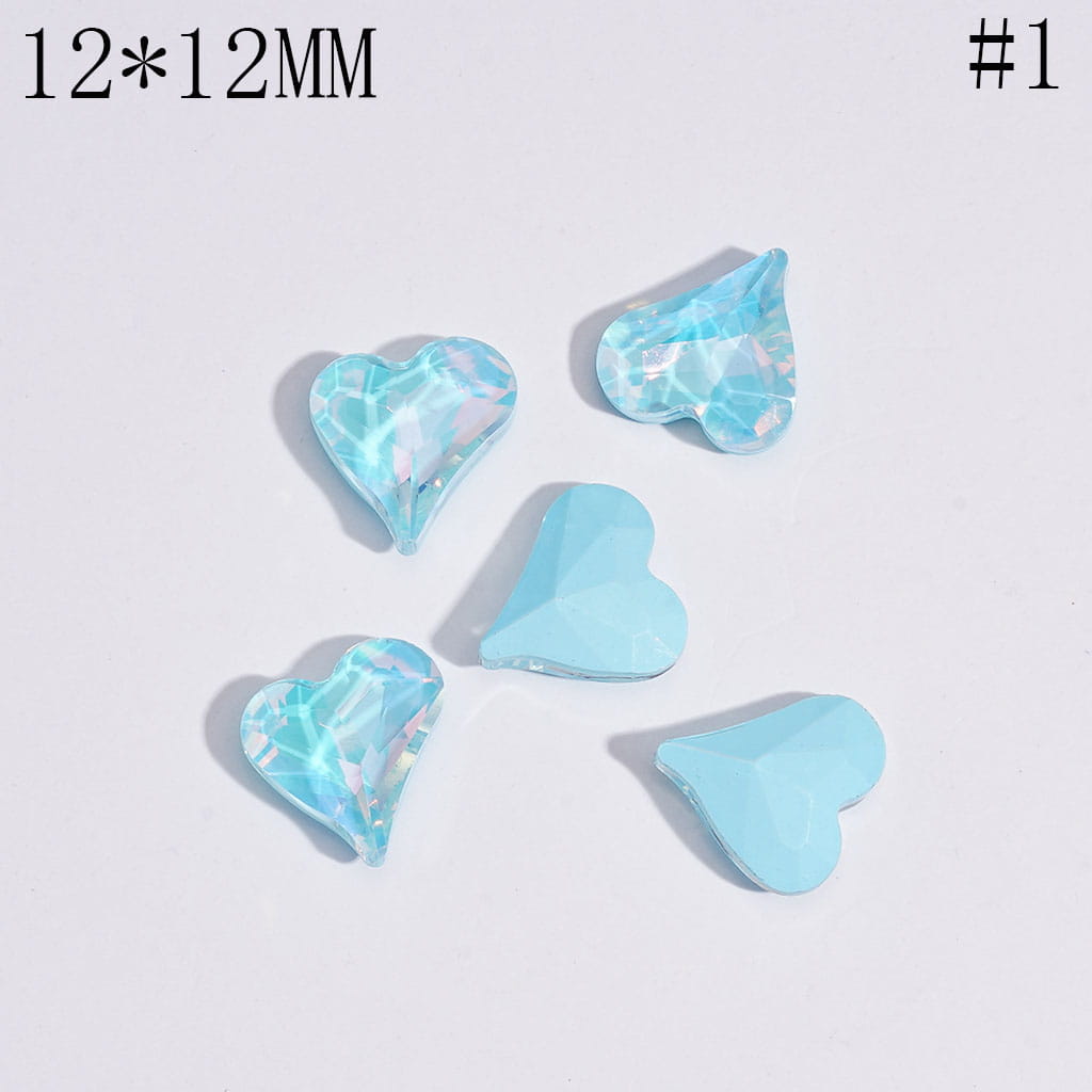 DIY Mini Cute Shiny Colorful Hearts for Beads Jewelry Accessories, 12*12MM Multi-Color
