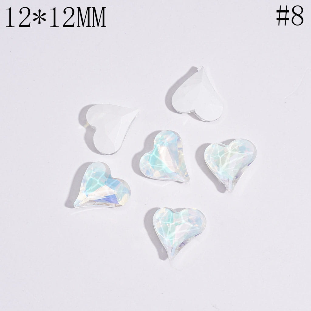 DIY Mini Cute Shiny Colorful Hearts for Beads Jewelry Accessories, 12*12MM Multi-Color