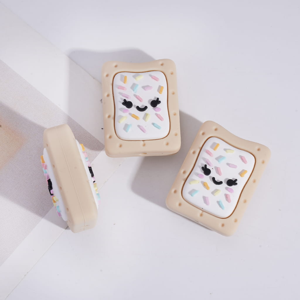 Silicone Focal Beads American-Style Breakfast Snacks Fruit Tart Cookies