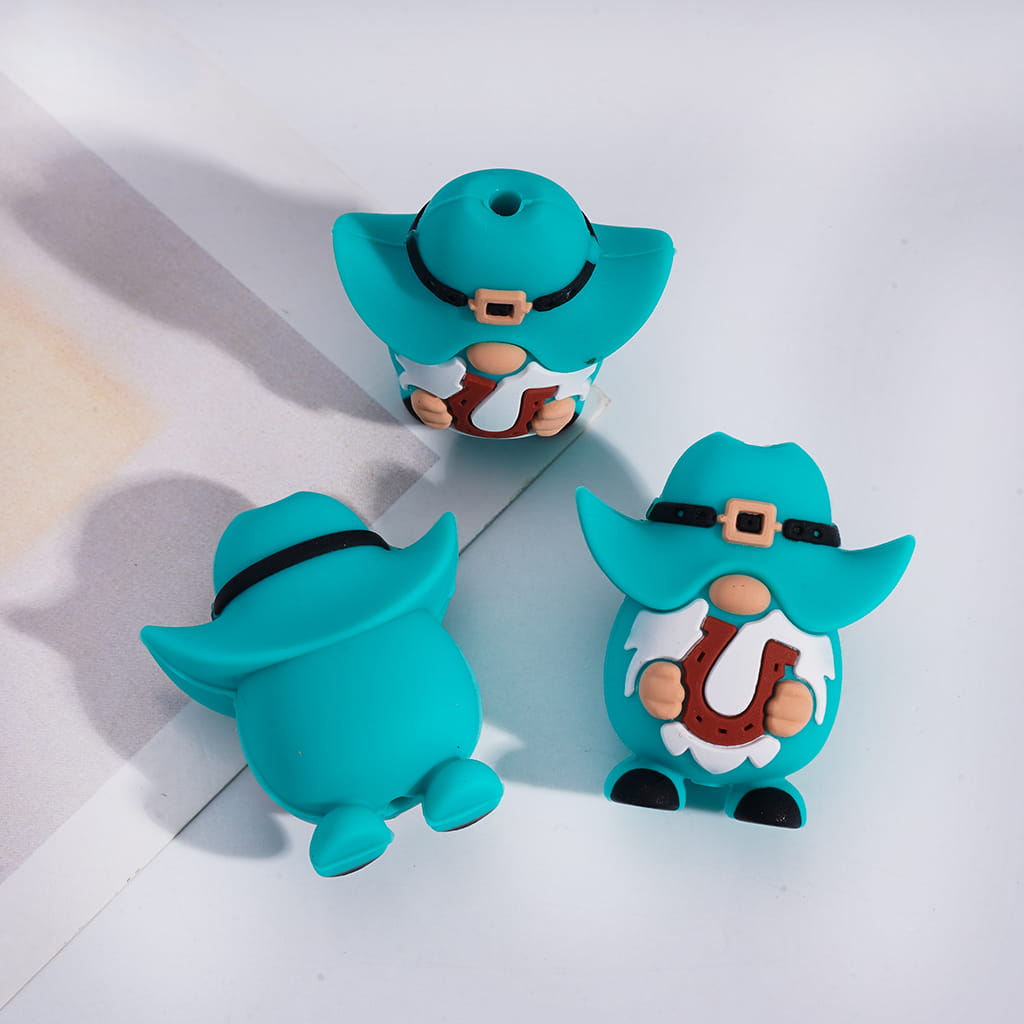 Silicone Focal Beads 3D Diverse Charming Cowboy West Theme