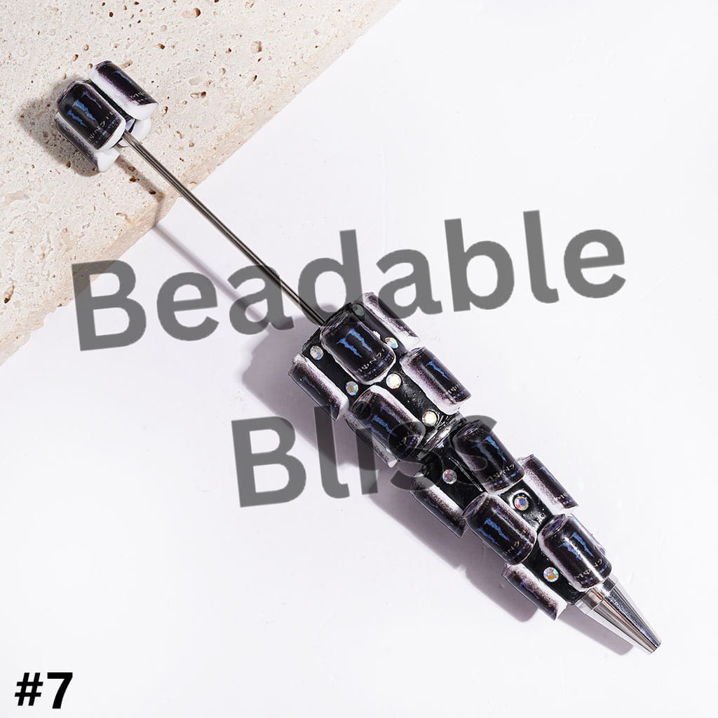 Beadable Clay Pens Magic Claw Soda Drink Bottle and AB Rhinestones, Multi-Color