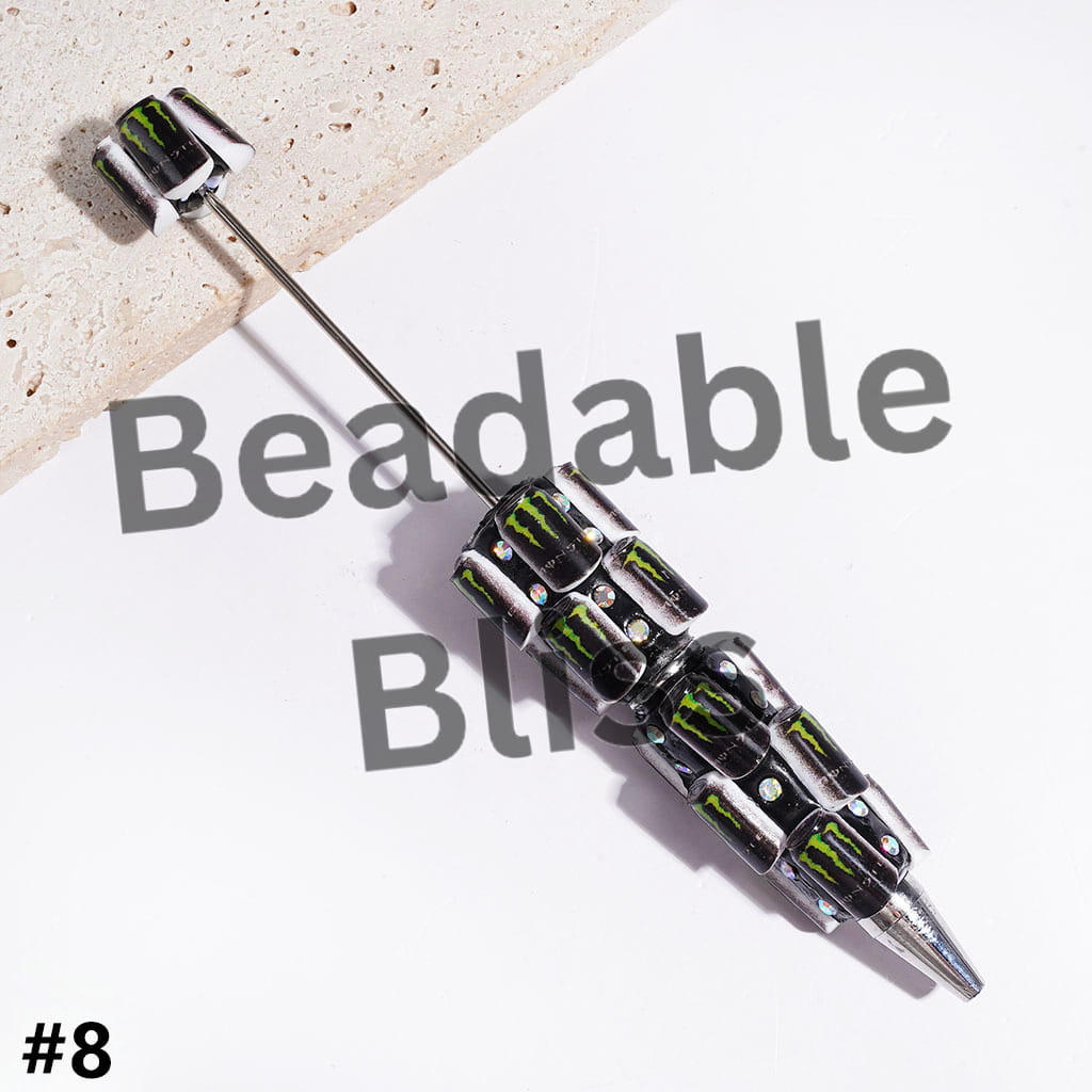 Beadable Clay Pens Magic Claw Soda Drink Bottle and AB Rhinestones, Multi-Color