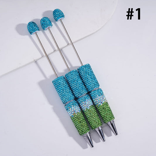 Beadable Clay Pens with Three Layers Rhinestones Covered the Entire Pen
