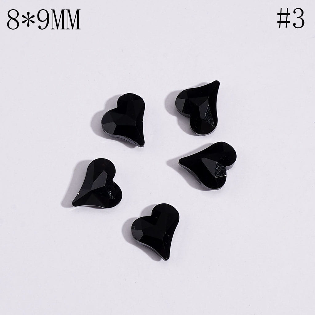 Mini Cute Heart Rhinestones Charm for Jewelry Accessories, 8*9MM Multi-Color