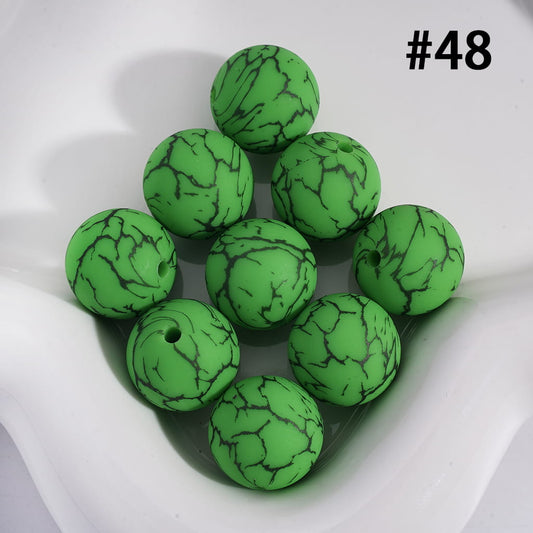 Green marbled beads on a white background with the number 48.