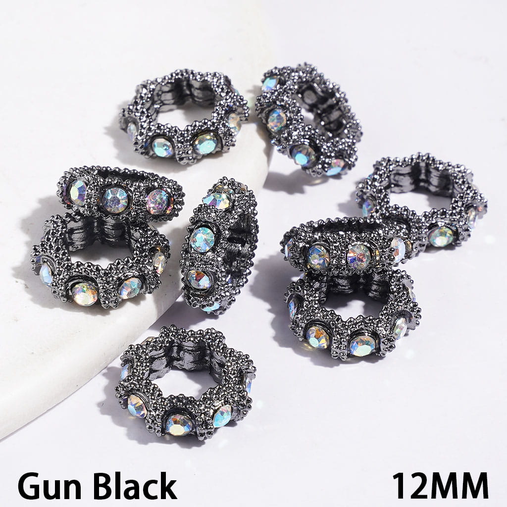 Alloy Spacer Beads Sun Shaped Design with AB Rhinestones, 12MM Multi-Color