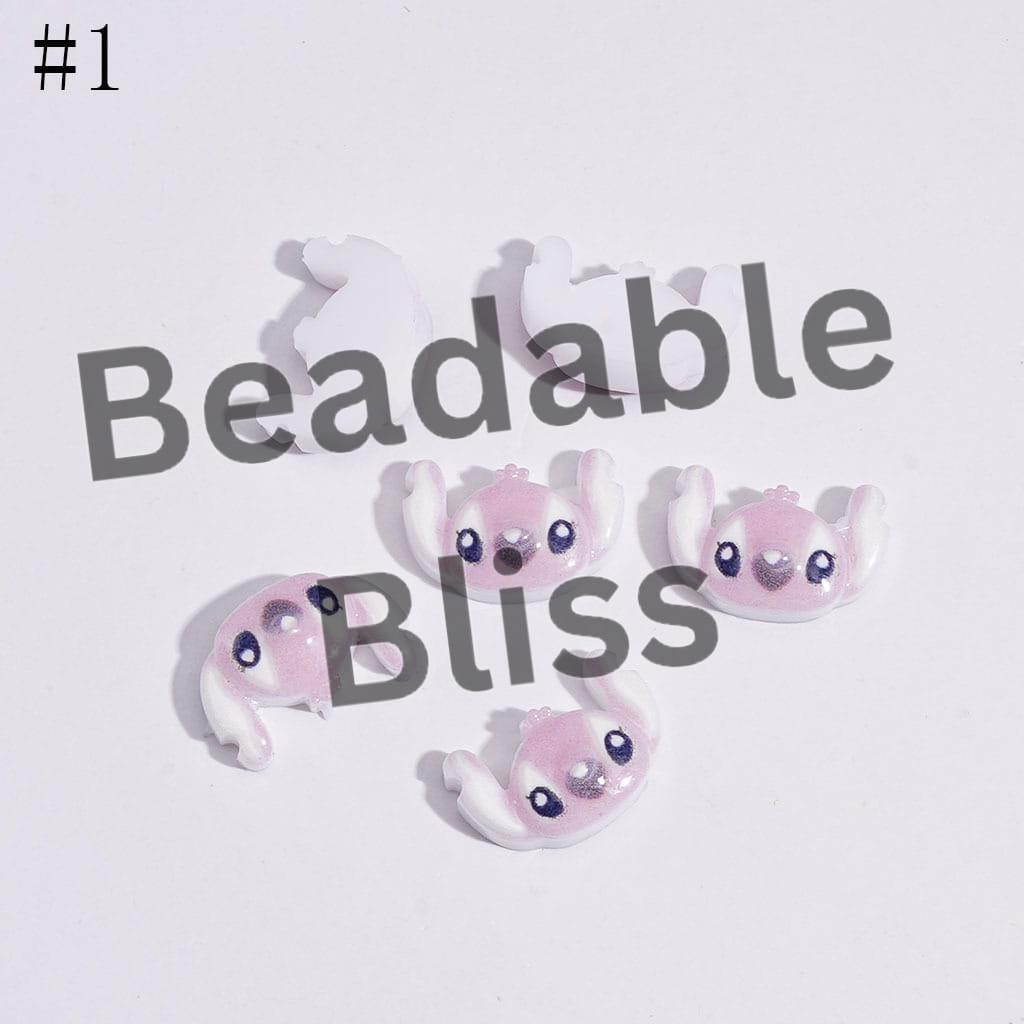 DIY Mini Cute Fairy Friends Space Imp for Beads Jewelry Accessories, Blue and Pink Monster