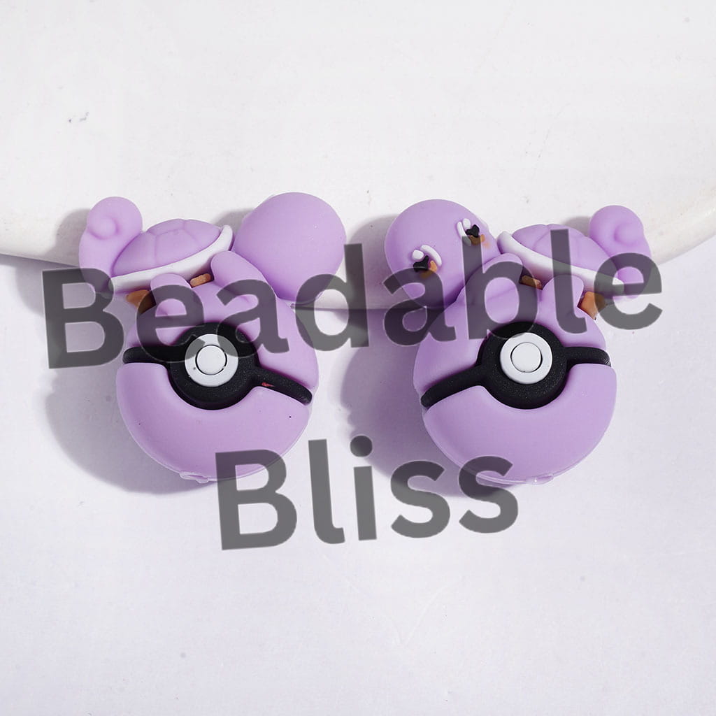 3D Turtle Lying on Magic Ball Silicone Focal Beads, 25*29MM Multi-Color