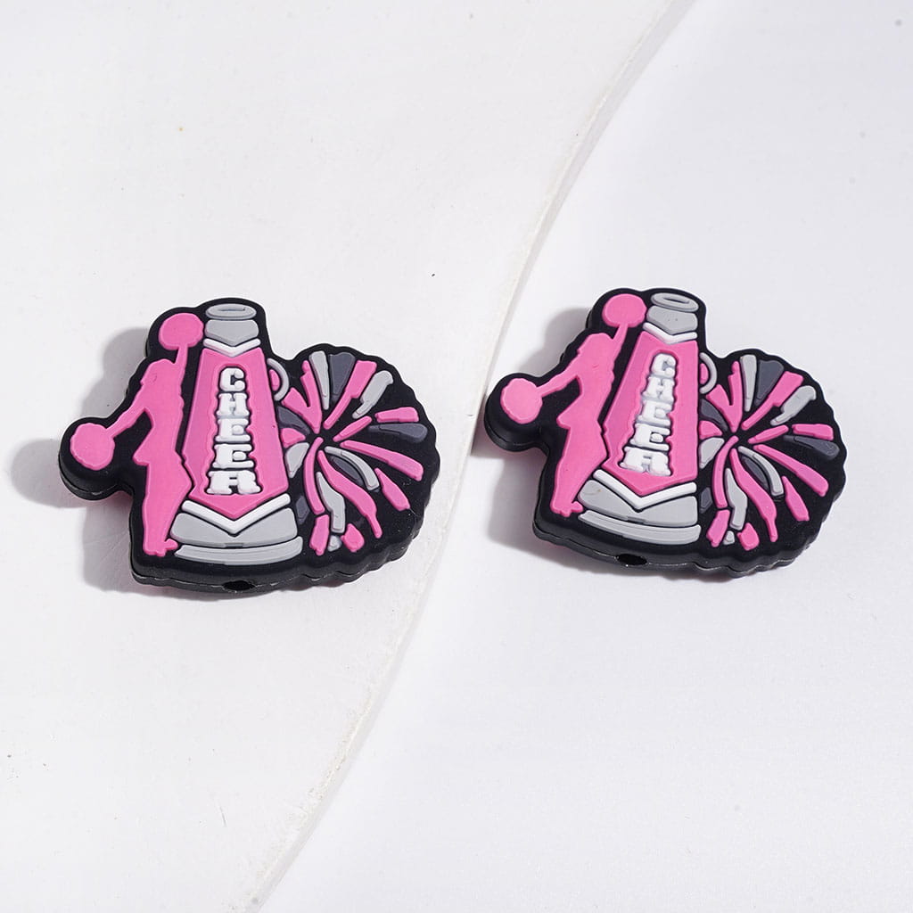 Silicone Focal Beads with Text "GAME DAY" and Various Sports