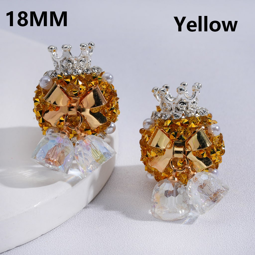 Sugar Acrylic Beads Mini Silver Alloy Crown Clear Rhinestones Chains White Pearls Bowknots with Clear Crystal Pendants Multi-Color 18MM